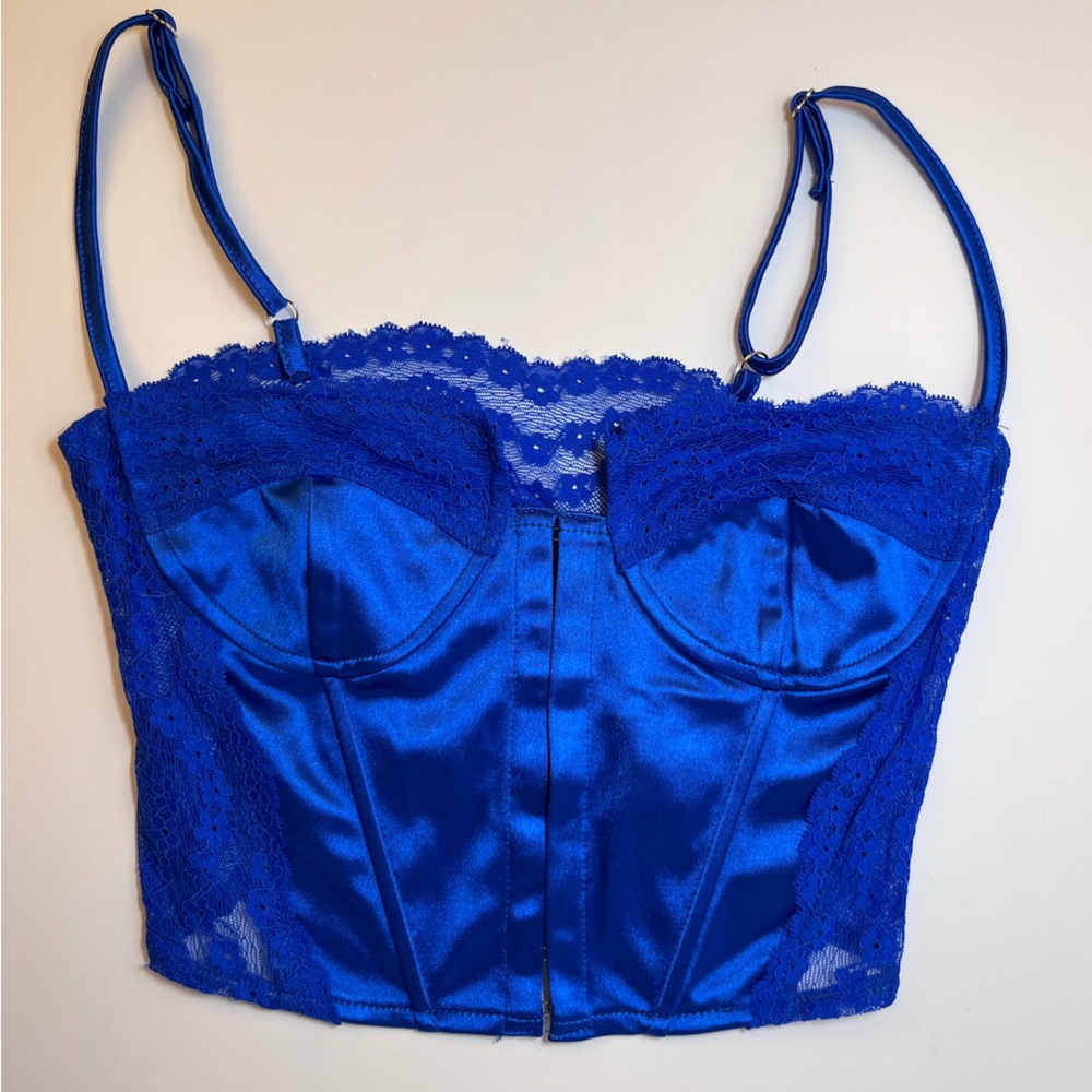 Royal Blue Satin Corset